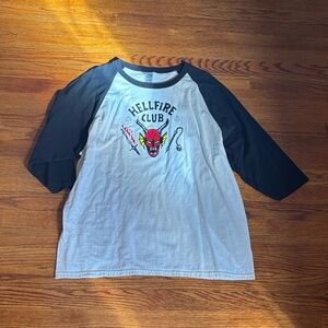 Men's  Hellfire Club Graphic Raglan T-Shirt - White & Black